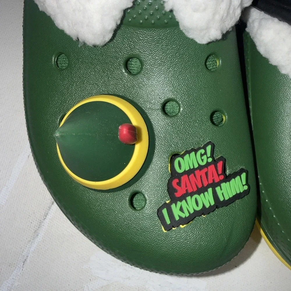 Buddy The Elf × Crocs Fleece Lined Clogs Kids Sz J 3 Christmas Character Shoes